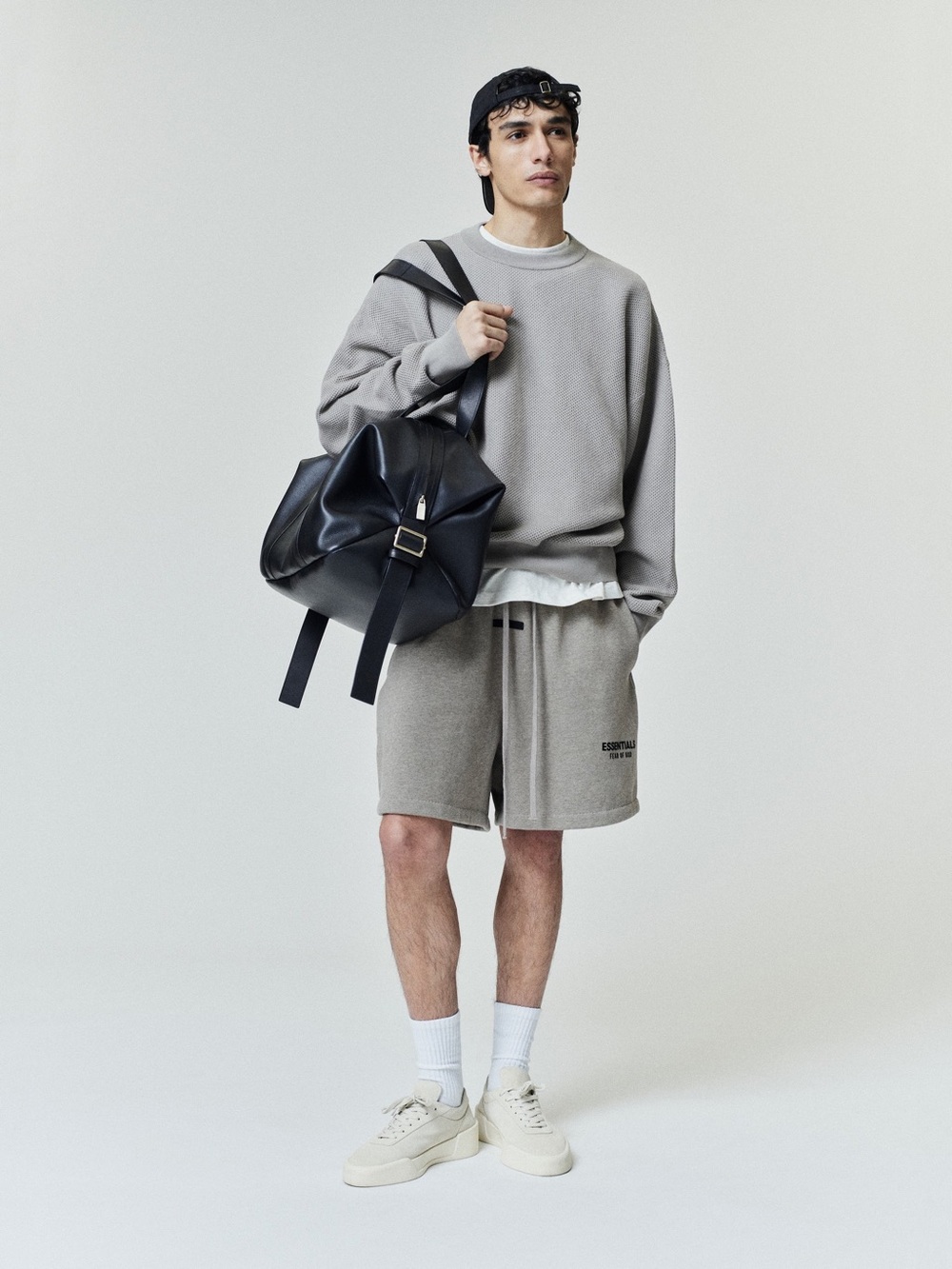 Essentials Fear of God Light Grey Classic Sweat Shorts w Black Logo Patch XL